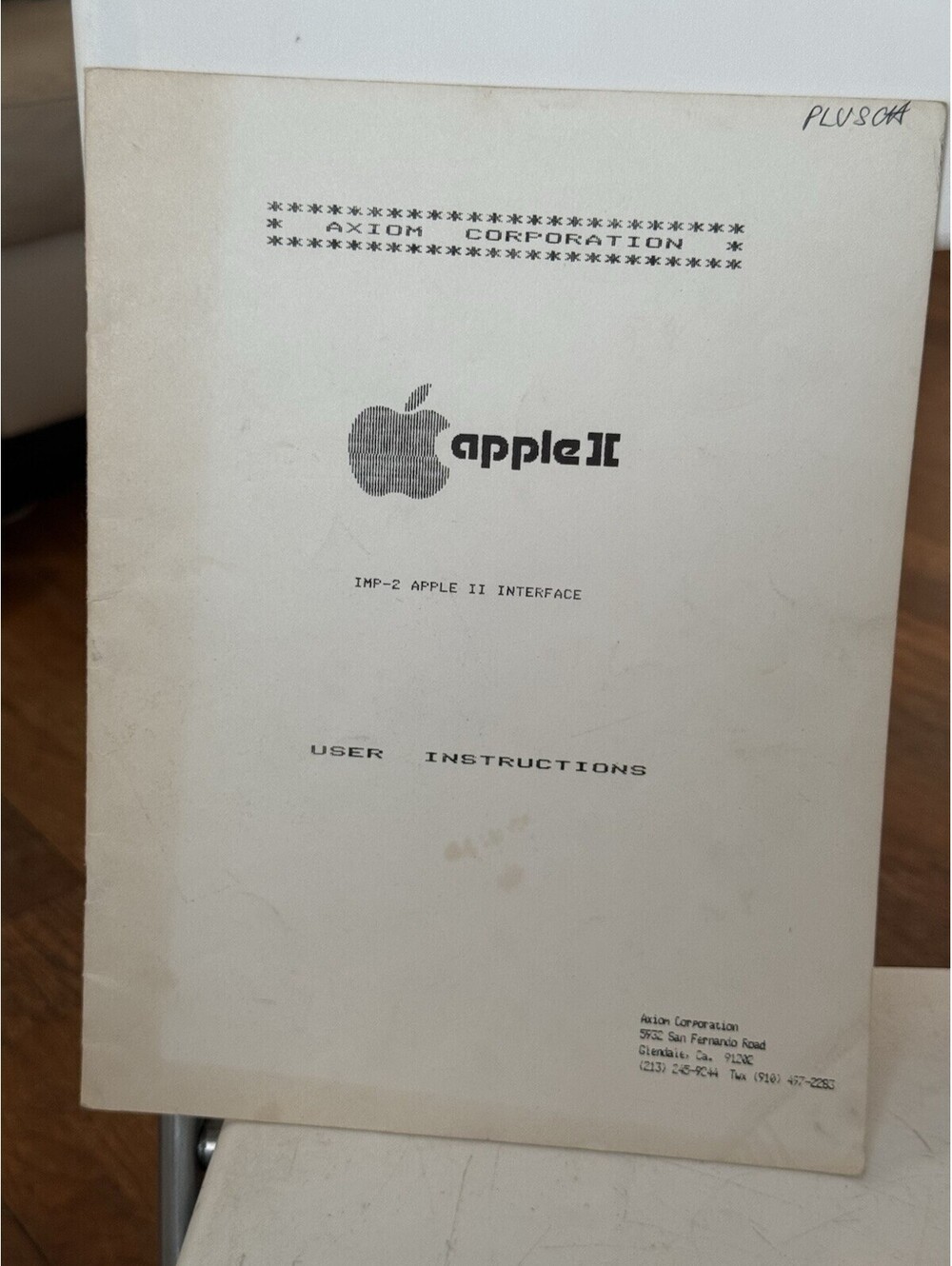 Apple II Interface  User Instructions , Vintage